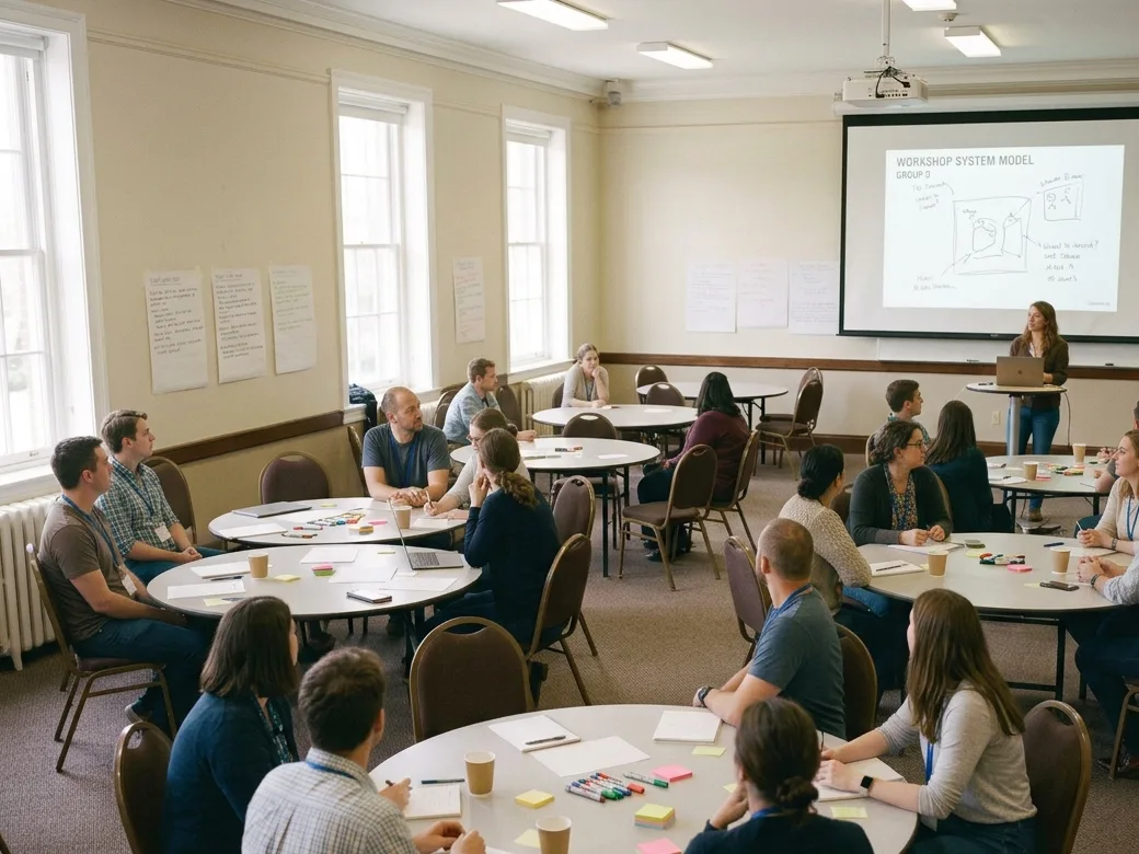 A team sharing findings with the rest of the room